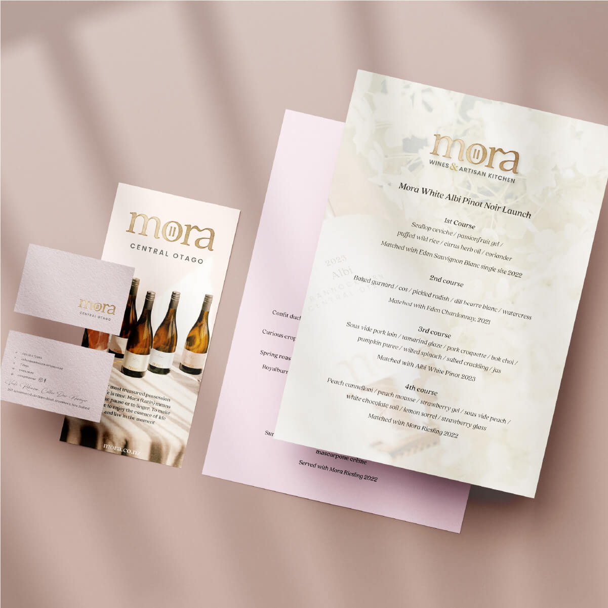 Mora Wines Print Collateral