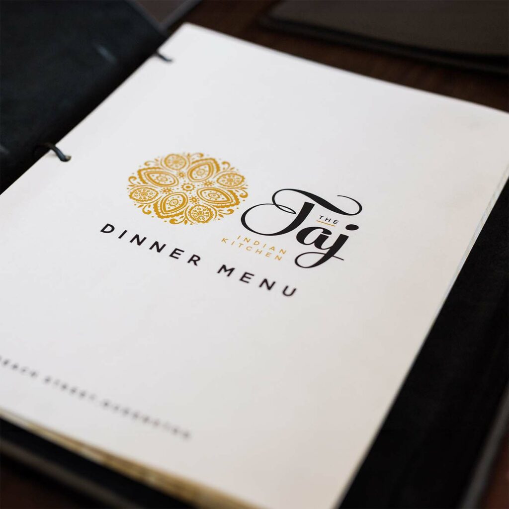 The Taj Restaurant // Menus