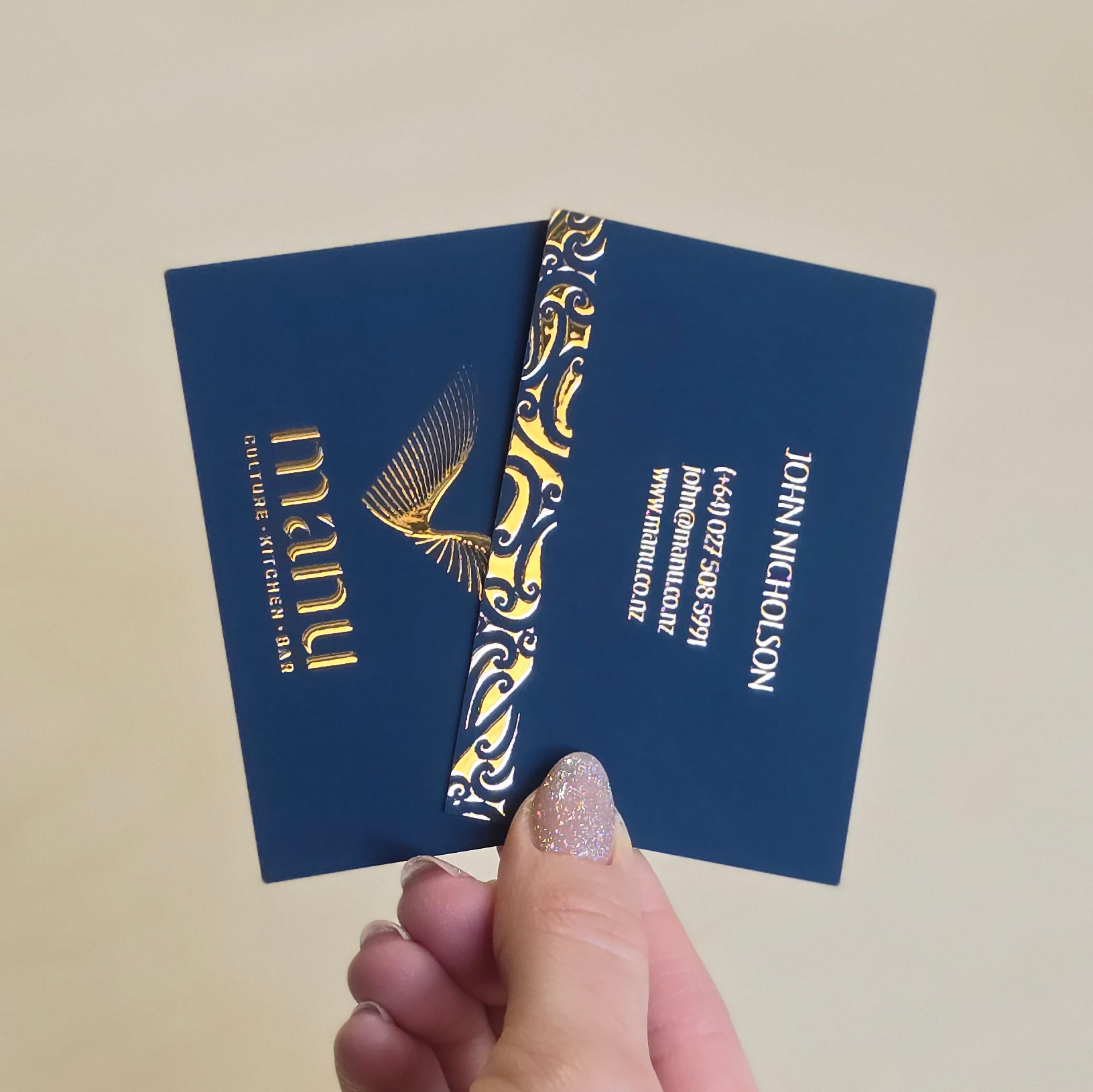 Manu Business Cards Blue